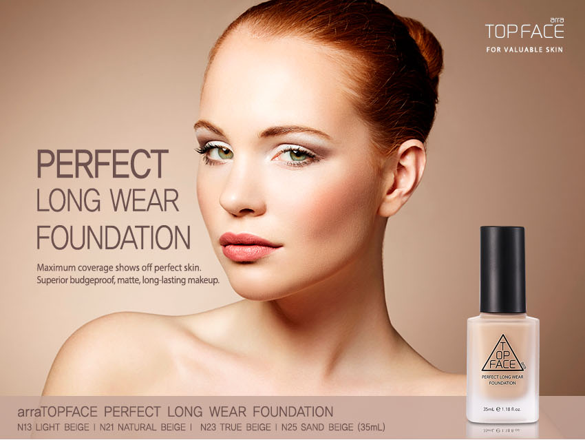 Kết quả hình ảnh cho TOP FACE PERFECT LONG WEAR FOUNDATION